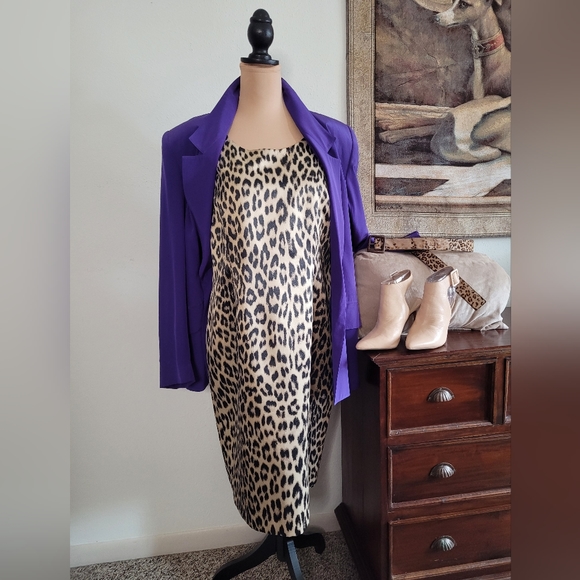 Kasper 14 Sheath leopard poly back zipper - Picture 3 of 6